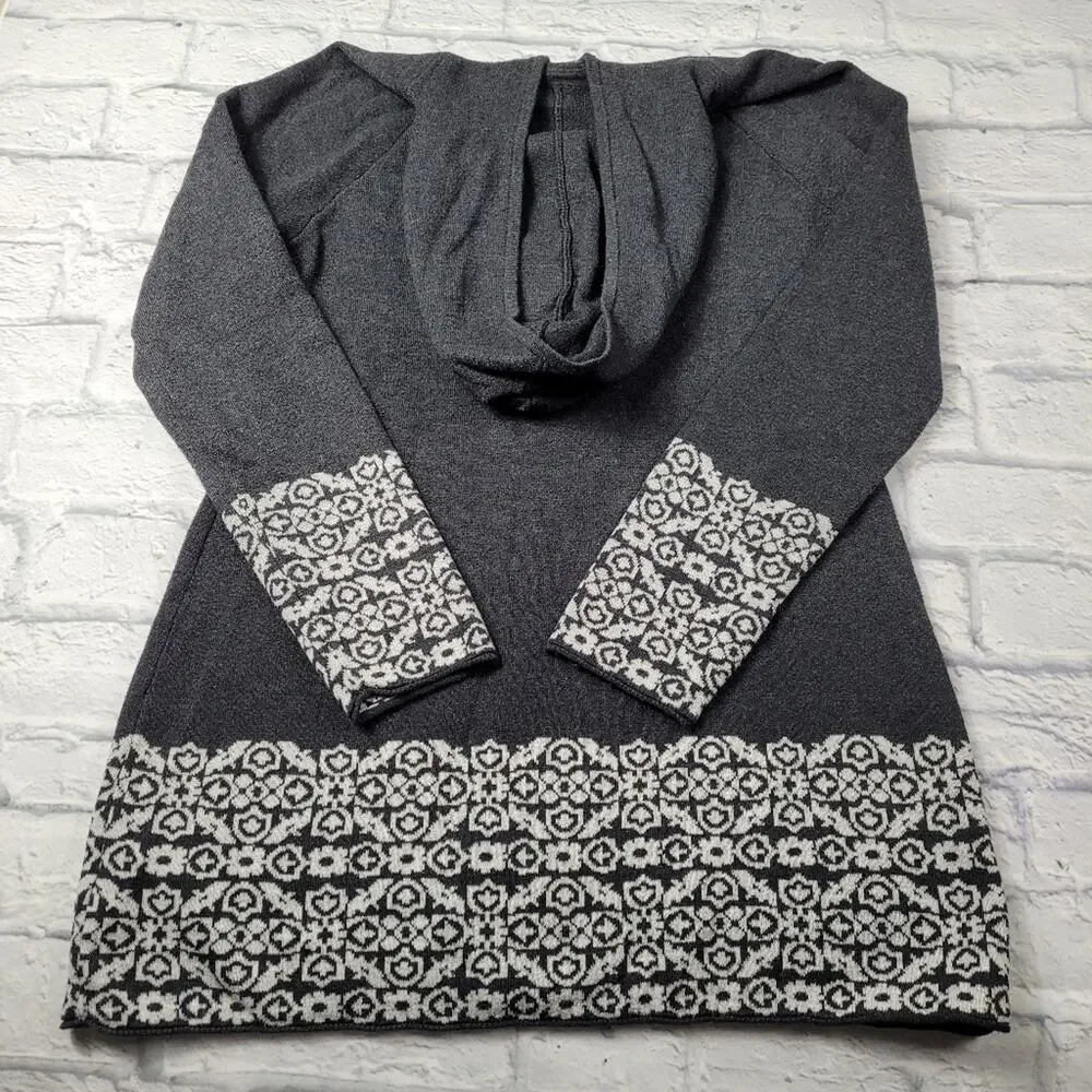Cynthia Rowley Hooded Nordic Zip Cardigan size Medium